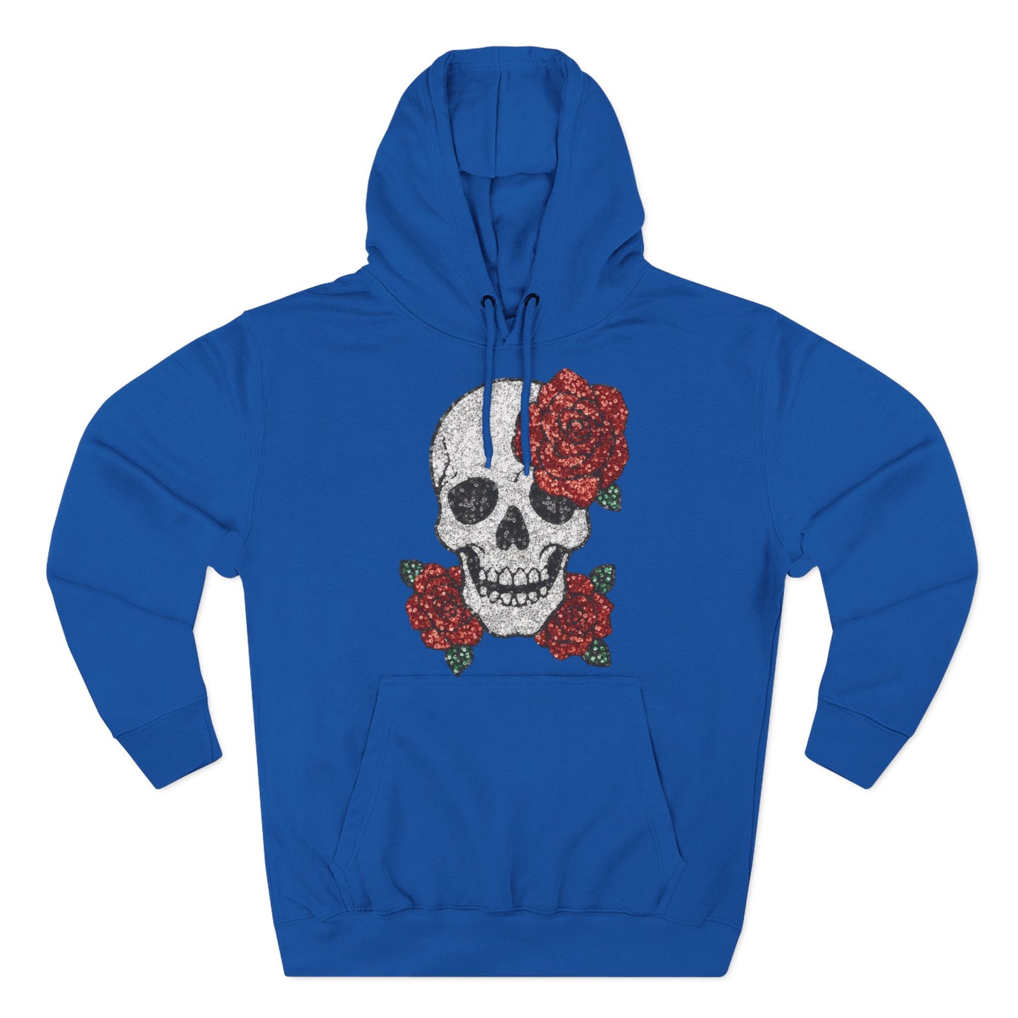 Skull and Roses Fleece Hoodie - Cozy Halloween Sweatshirt, Gothic Hoodie, Unisex Gift, Alternative Fashion, Casual Layering