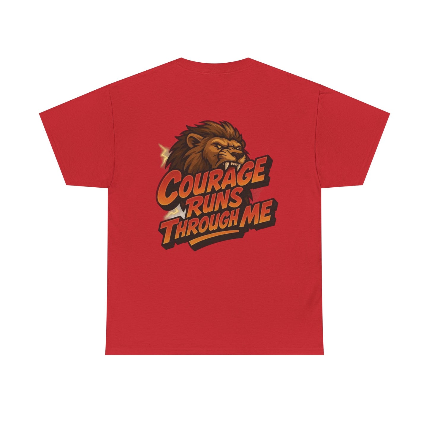 Courage-Inspired Unisex Heavy Cotton Tee, Motivational Shirt, Lion Graphic Tee, Confidence Apparel, Gift for Encouragement