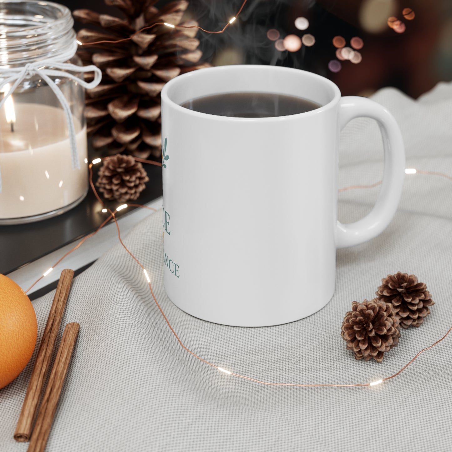 Ceramic Coffee Mug with Inspirational Quote - Peace is My Inheritance, Gift for Home, Office, Self-Care, Spirituality, Motivational Gift