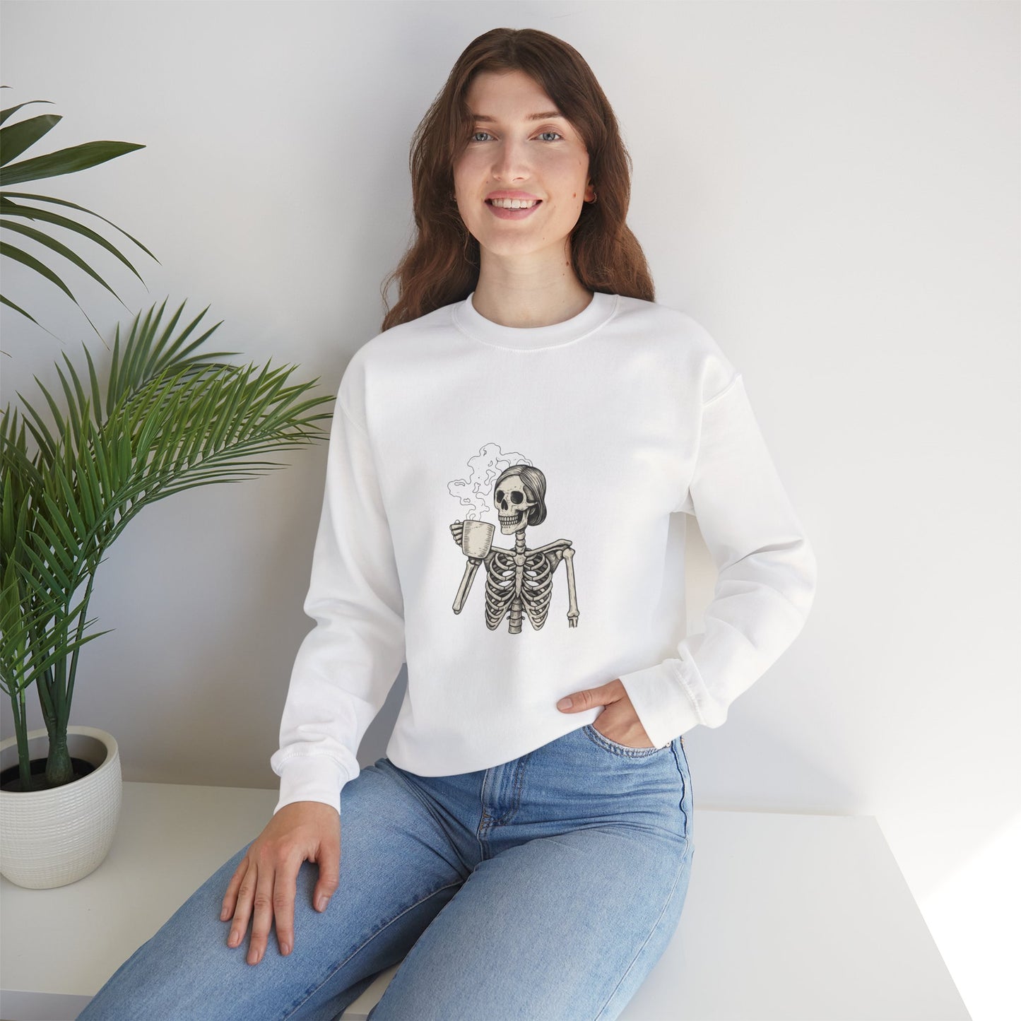 Skeleton Coffee Crewneck Sweatshirt