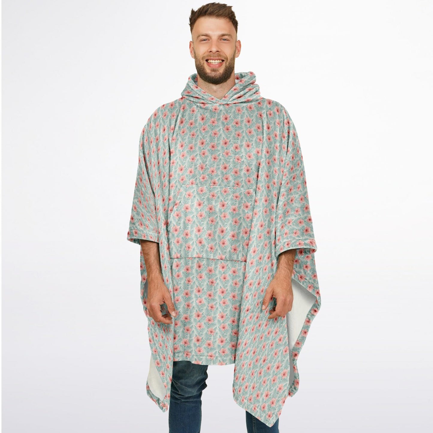 Flannel Blanket Poncho - AOP