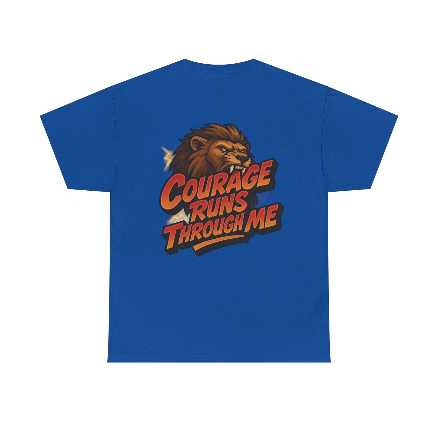 Courage-Inspired Unisex Heavy Cotton Tee, Motivational Shirt, Lion Graphic Tee, Confidence Apparel, Gift for Encouragement
