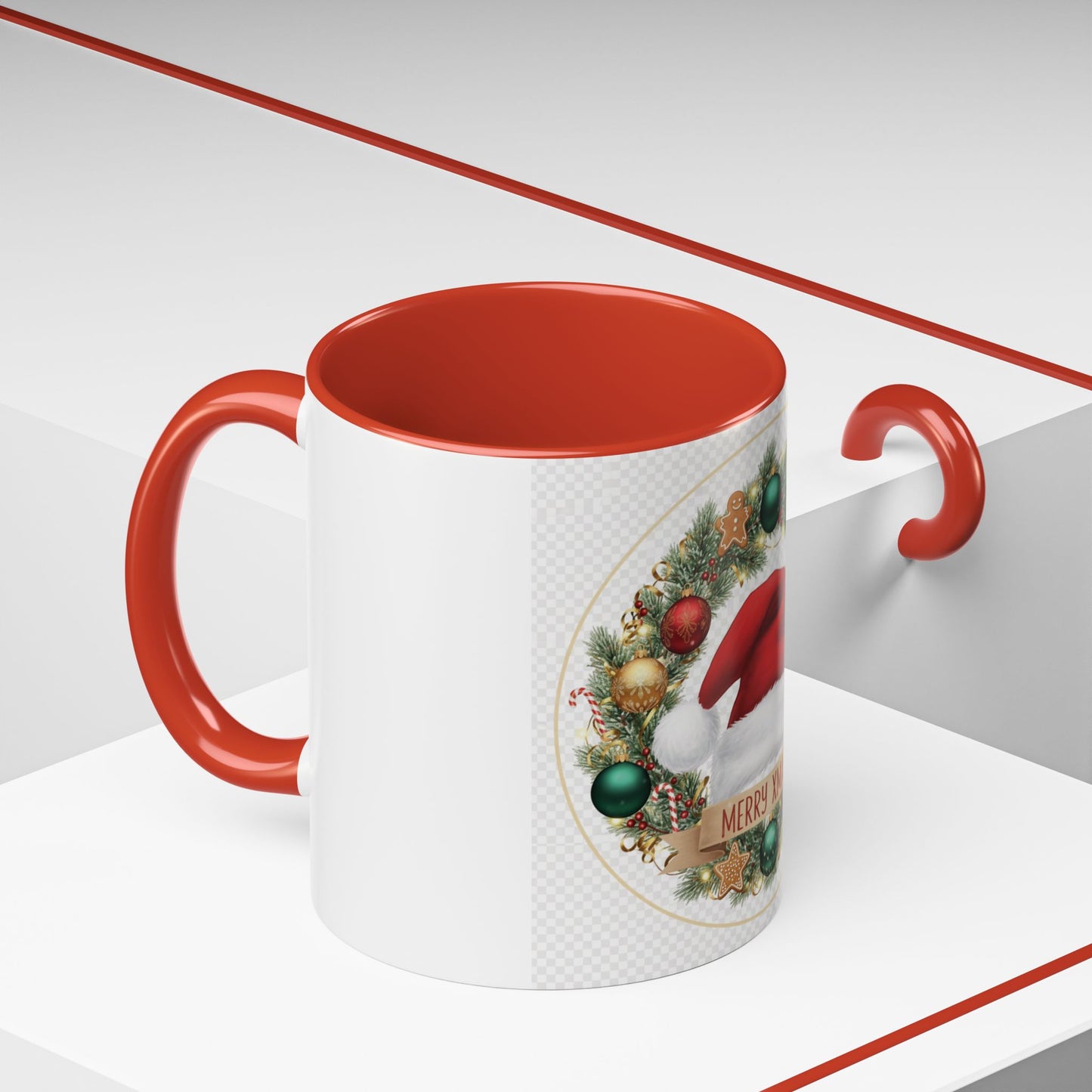 Christmas Accent Coffee Mug - Merry Xmas, Holiday Gift, Festive Decor, Seasonal Beverage, Cute Mug, Christmas Morning Drinkware