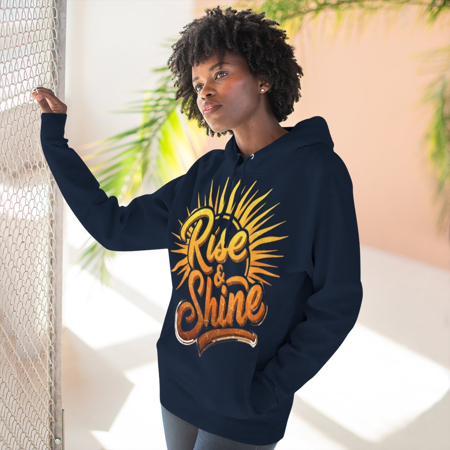Rise & Shine Fleece Hoodie for Cozy Days, Inspirational Sweatshirt, Perfect Gift for Friends, Casual Wear, Comfort in Style