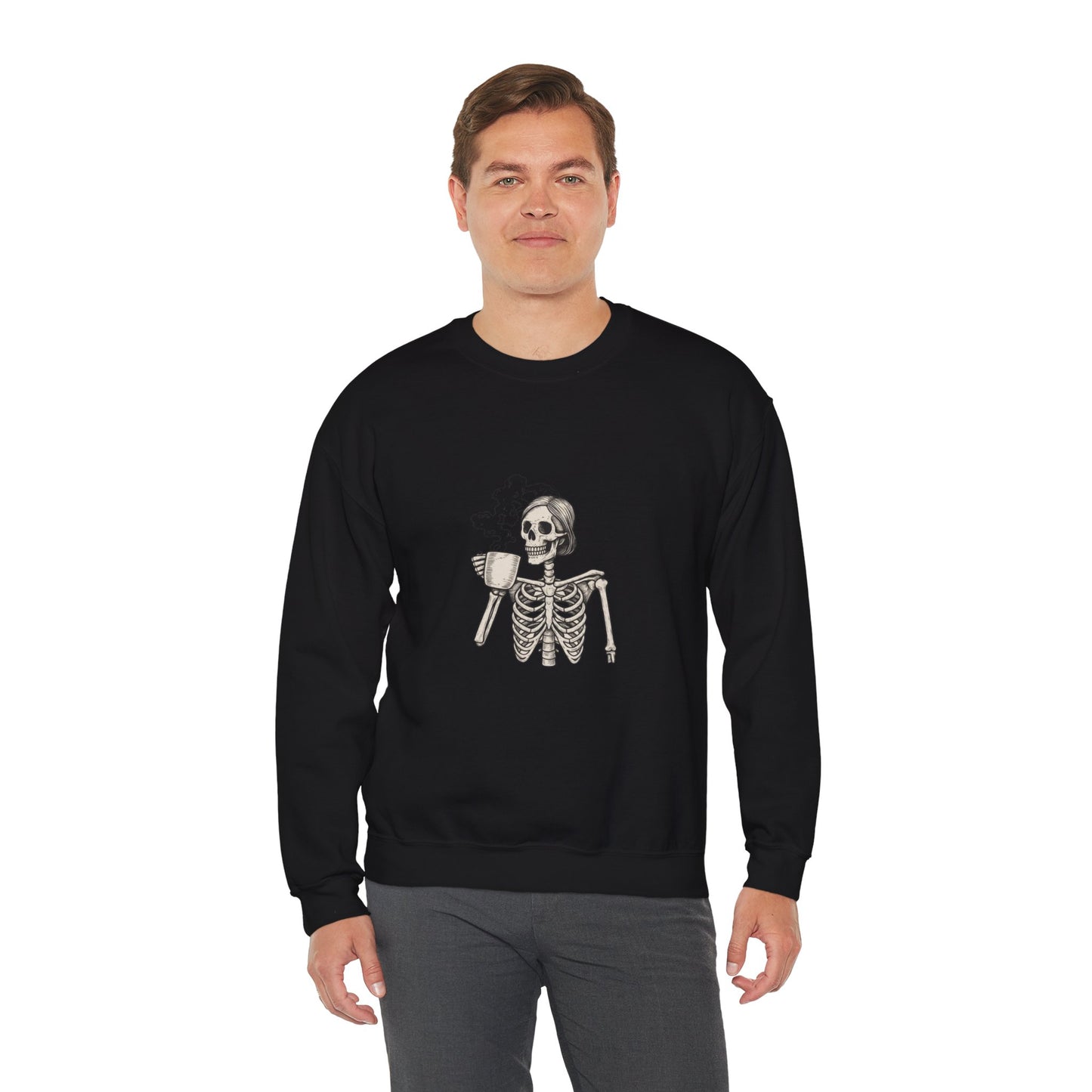 Skeleton Coffee Crewneck Sweatshirt