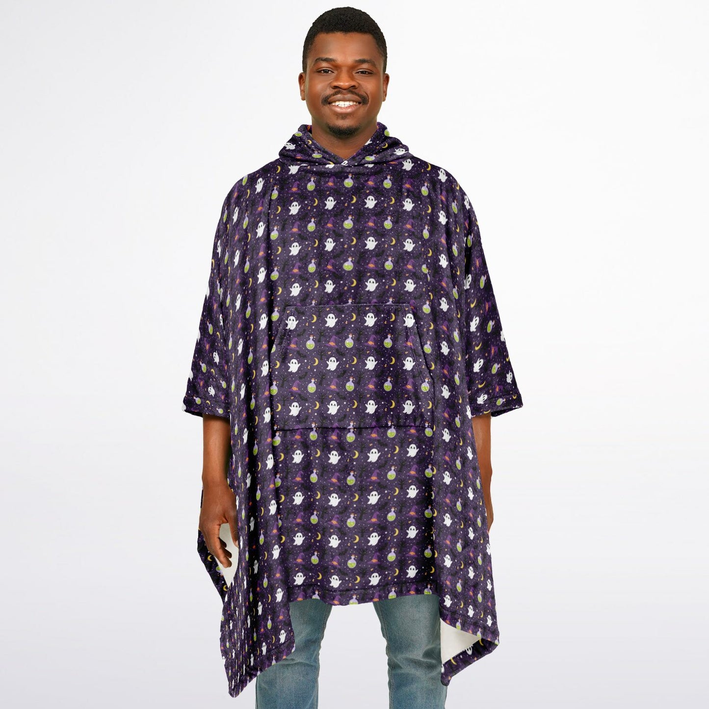 Flannel Blanket Poncho - AOP