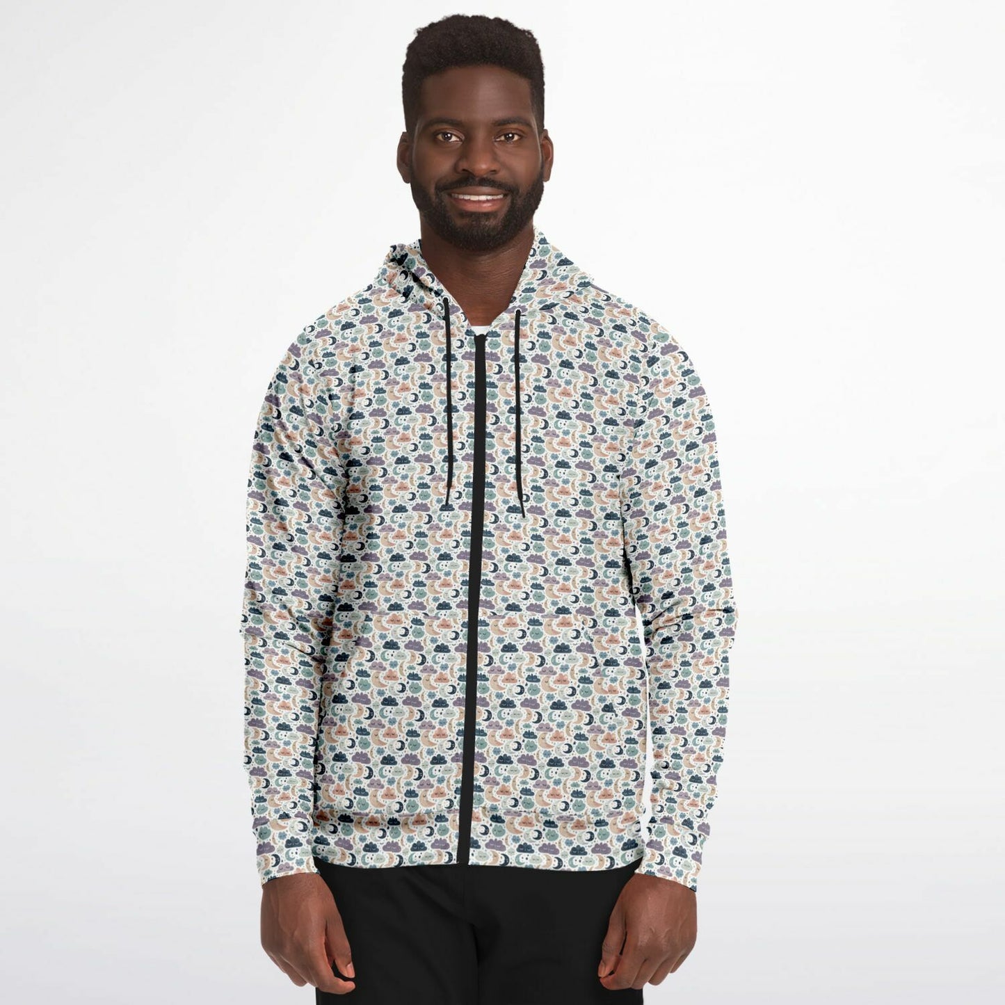 Fashion Zip-Up Hoodie - AOP