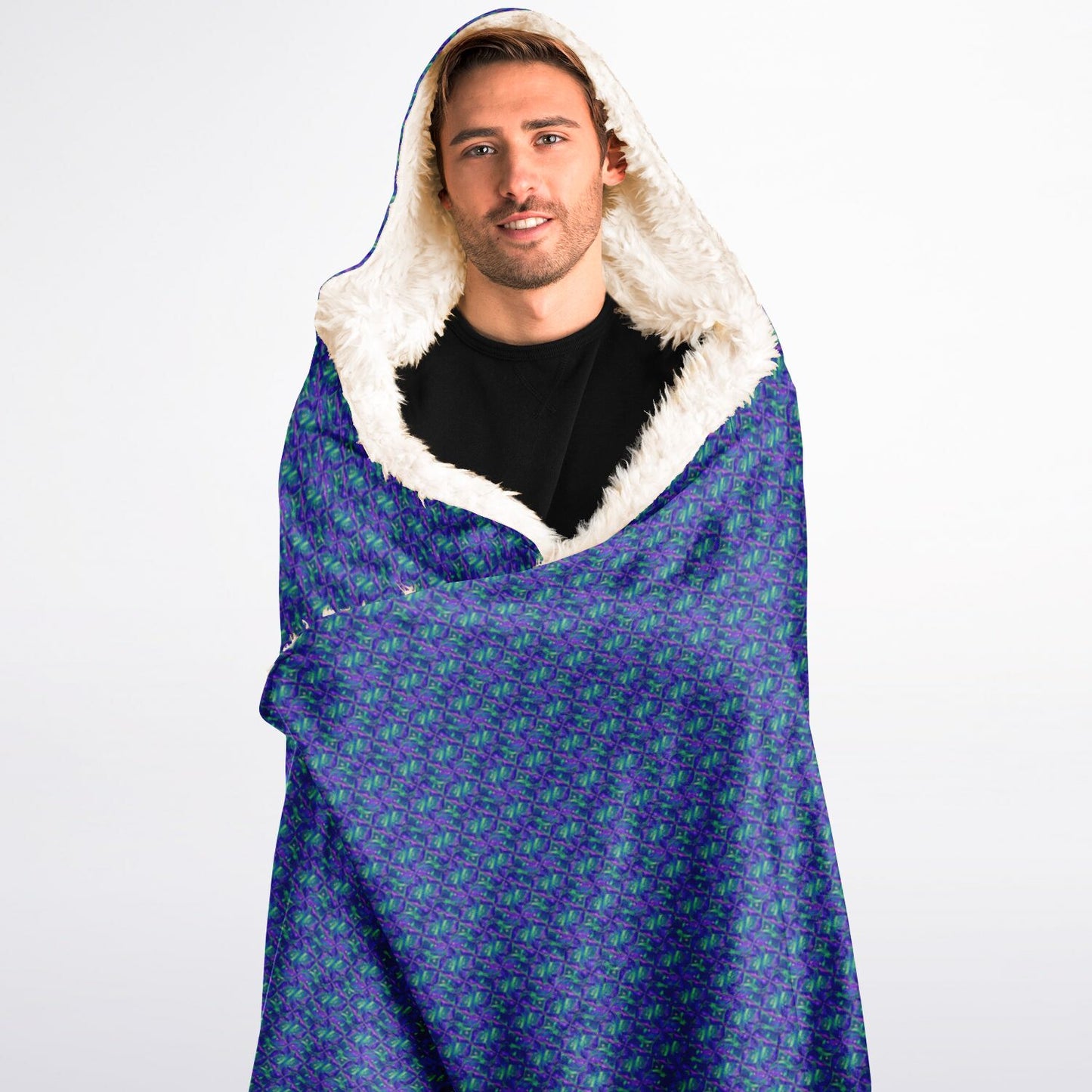 Hooded Blanket Sherpa - AOP