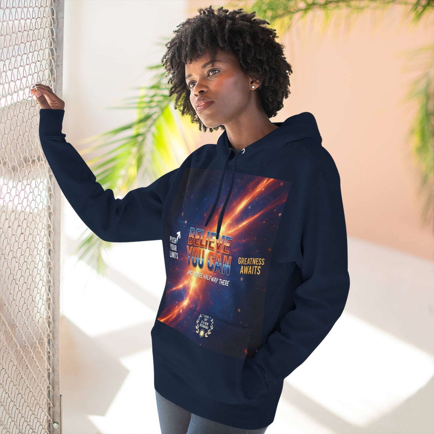 Three-Panel Fleece Hoodie