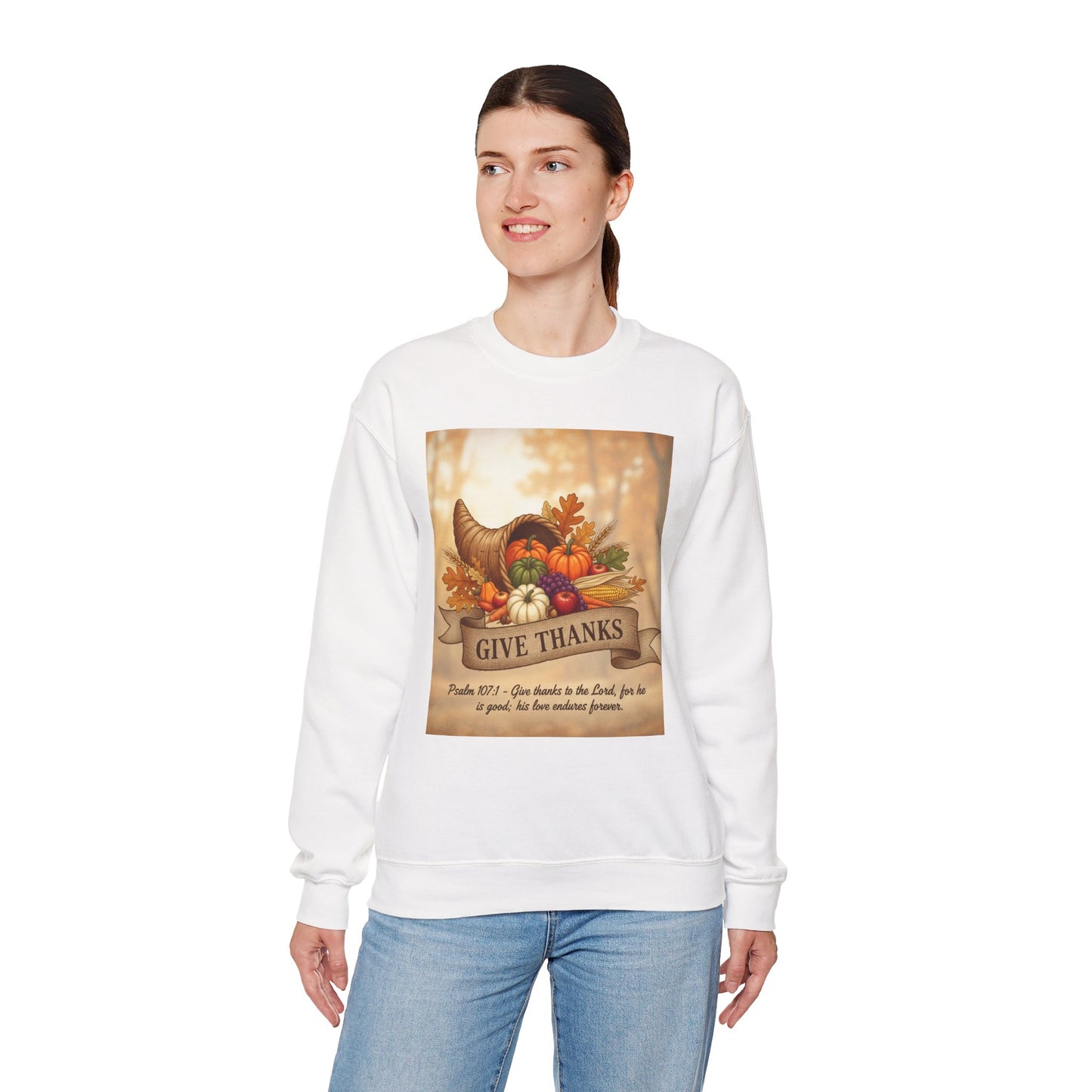 Thankful Vibes Crewneck Sweatshirt, Cozy Thanksgiving Gift, Fall Apparel, Christian Sweatshirt, Unisex Holiday Wear