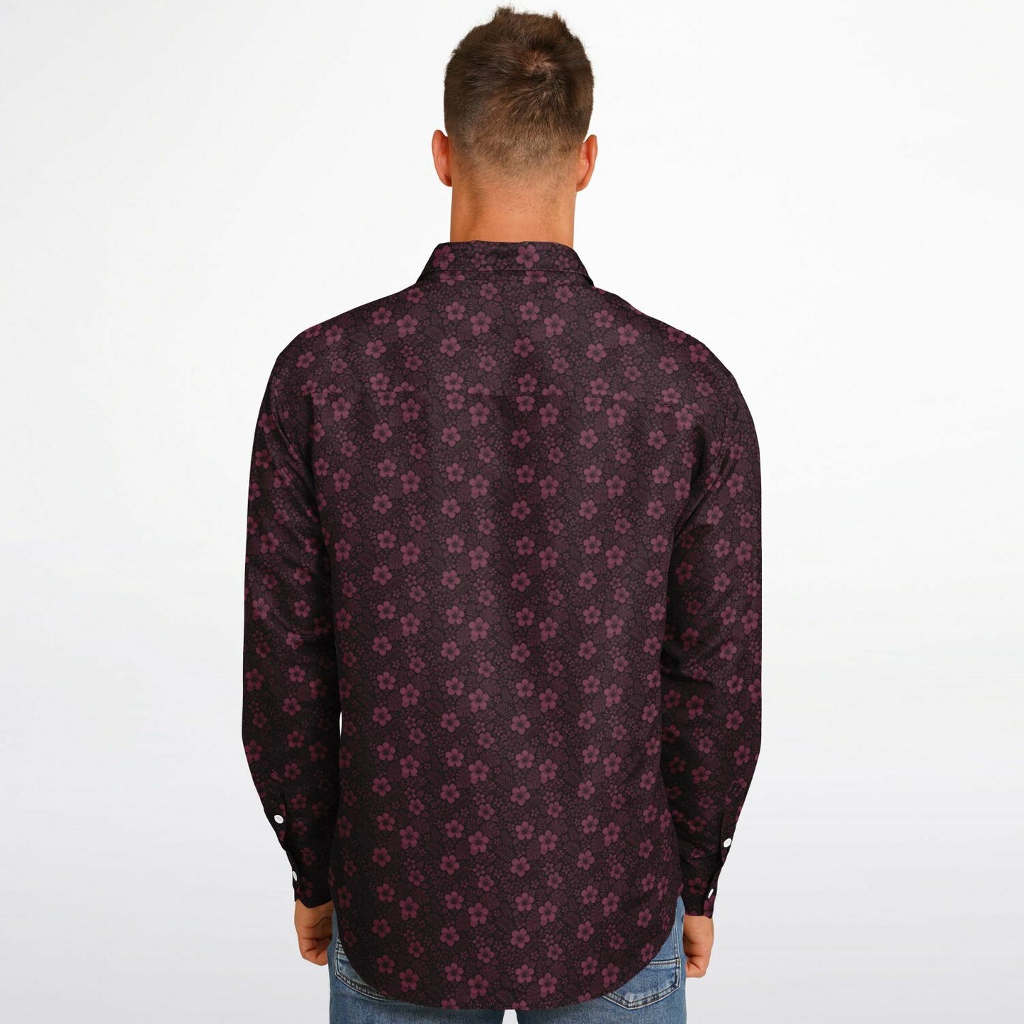 Long Sleeve Button Down Shirt - AOP