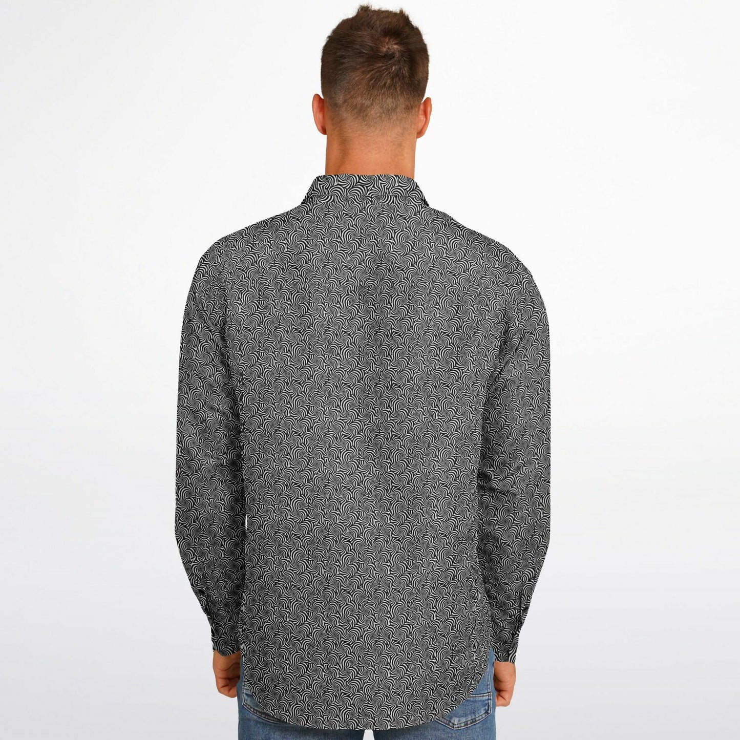 Long Sleeve Button Down Shirt - AOP