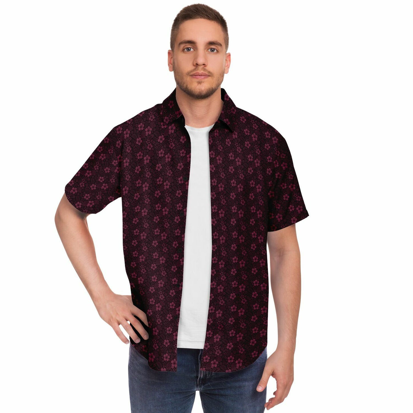 Short Sleeve Button Down Shirt - AOP