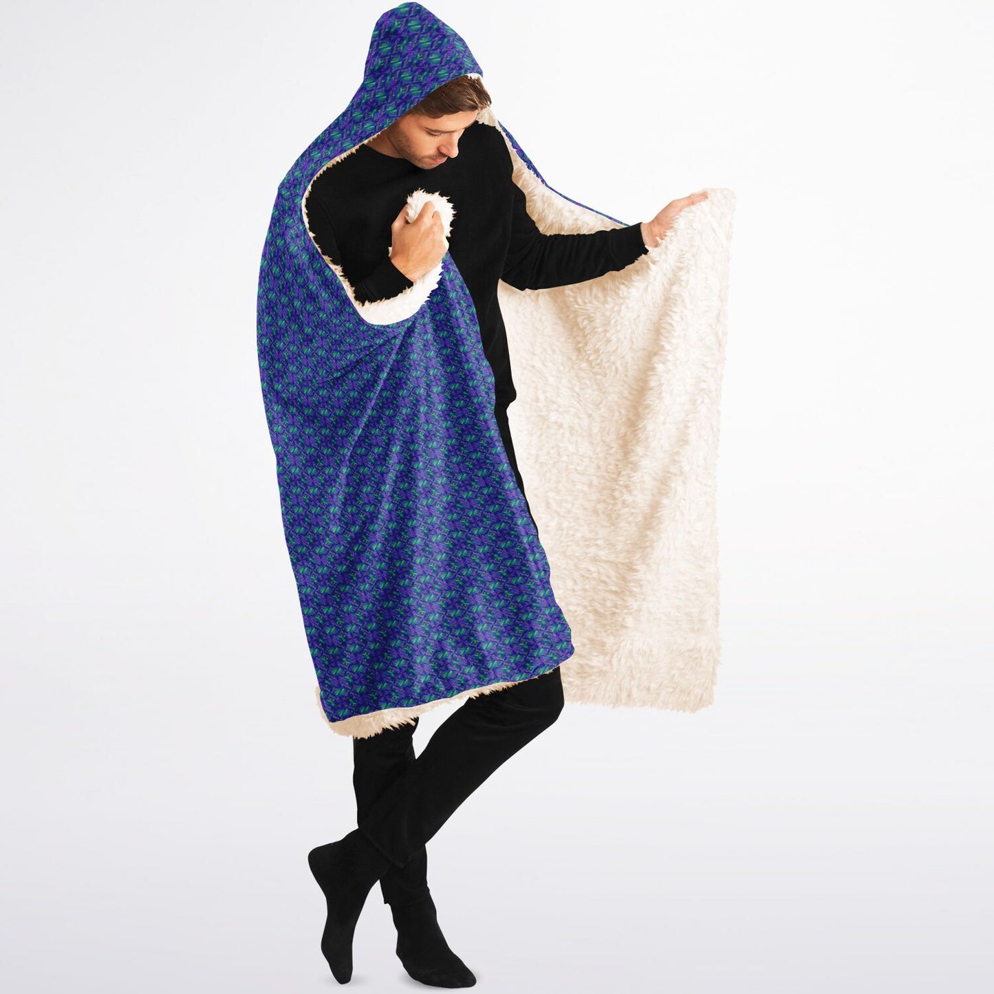 Hooded Blanket Sherpa - AOP