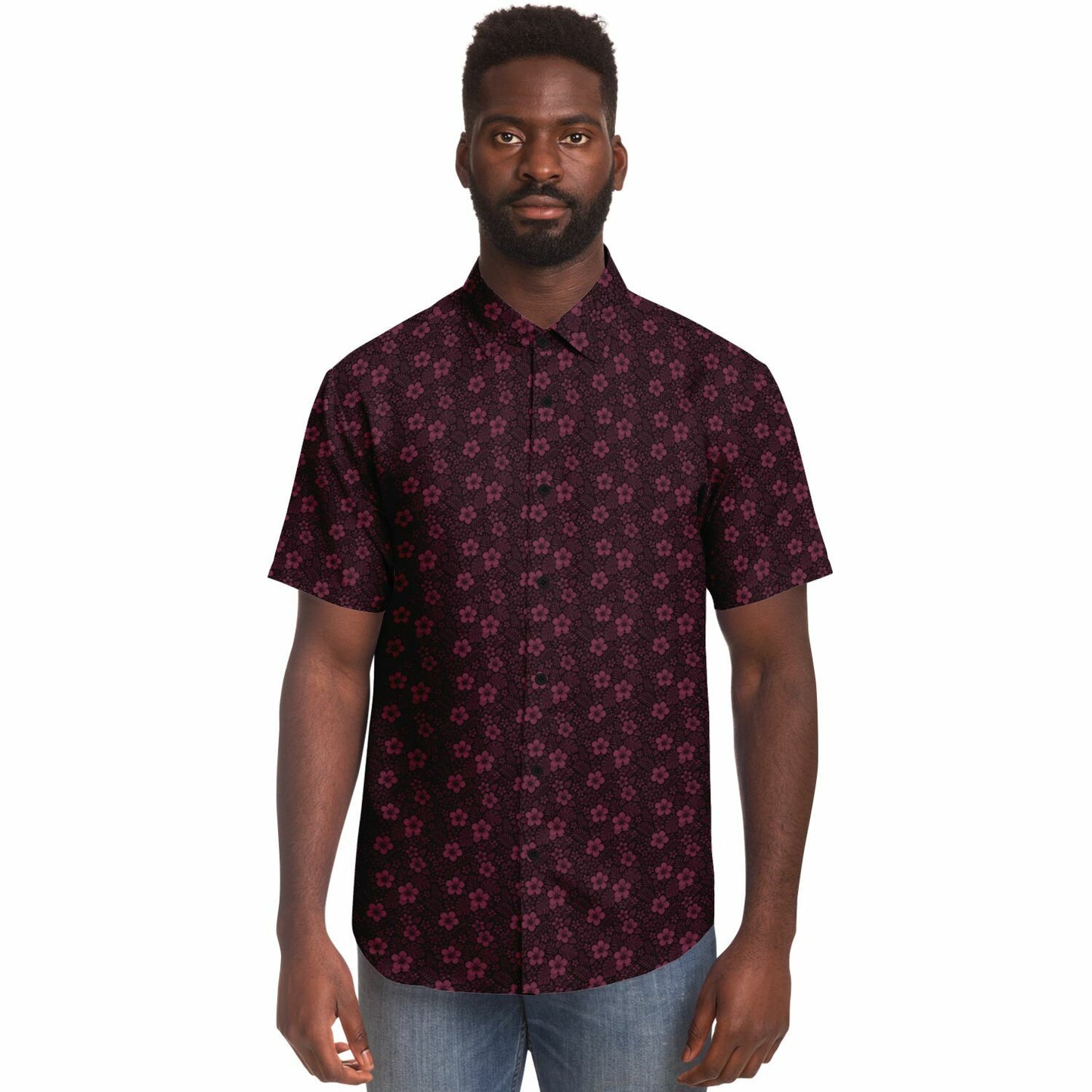 Short Sleeve Button Down Shirt - AOP