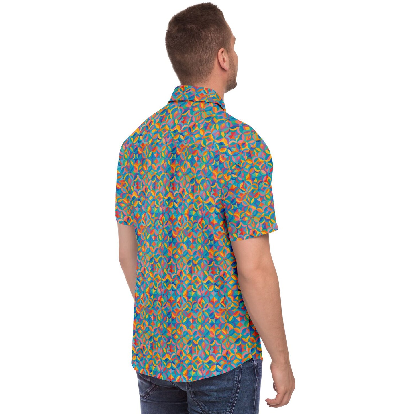 Short Sleeve Button Down Shirt - AOP