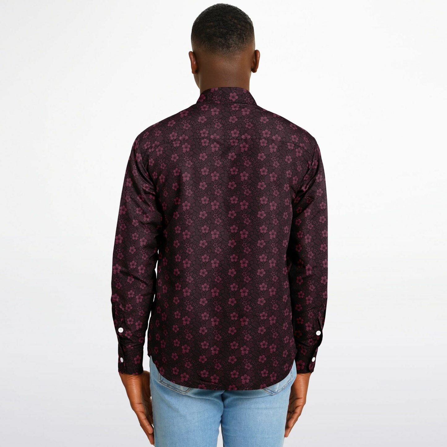 Long Sleeve Button Down Shirt - AOP