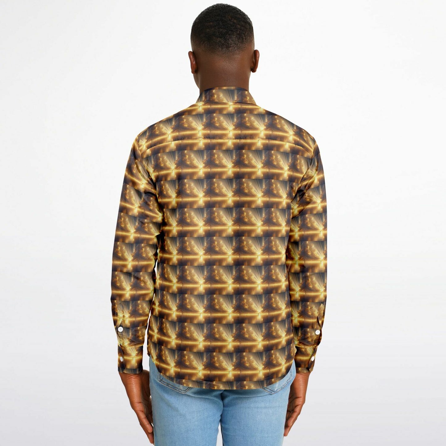 Long Sleeve Button Down Shirt - AOP
