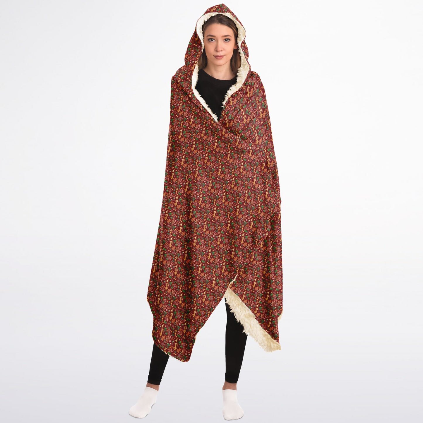Hooded Blanket Sherpa - AOP
