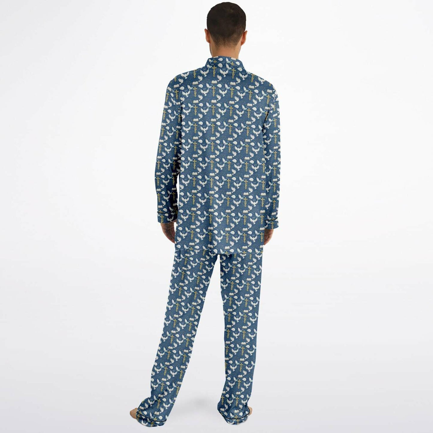 Men's Satin Pajamas - AOP