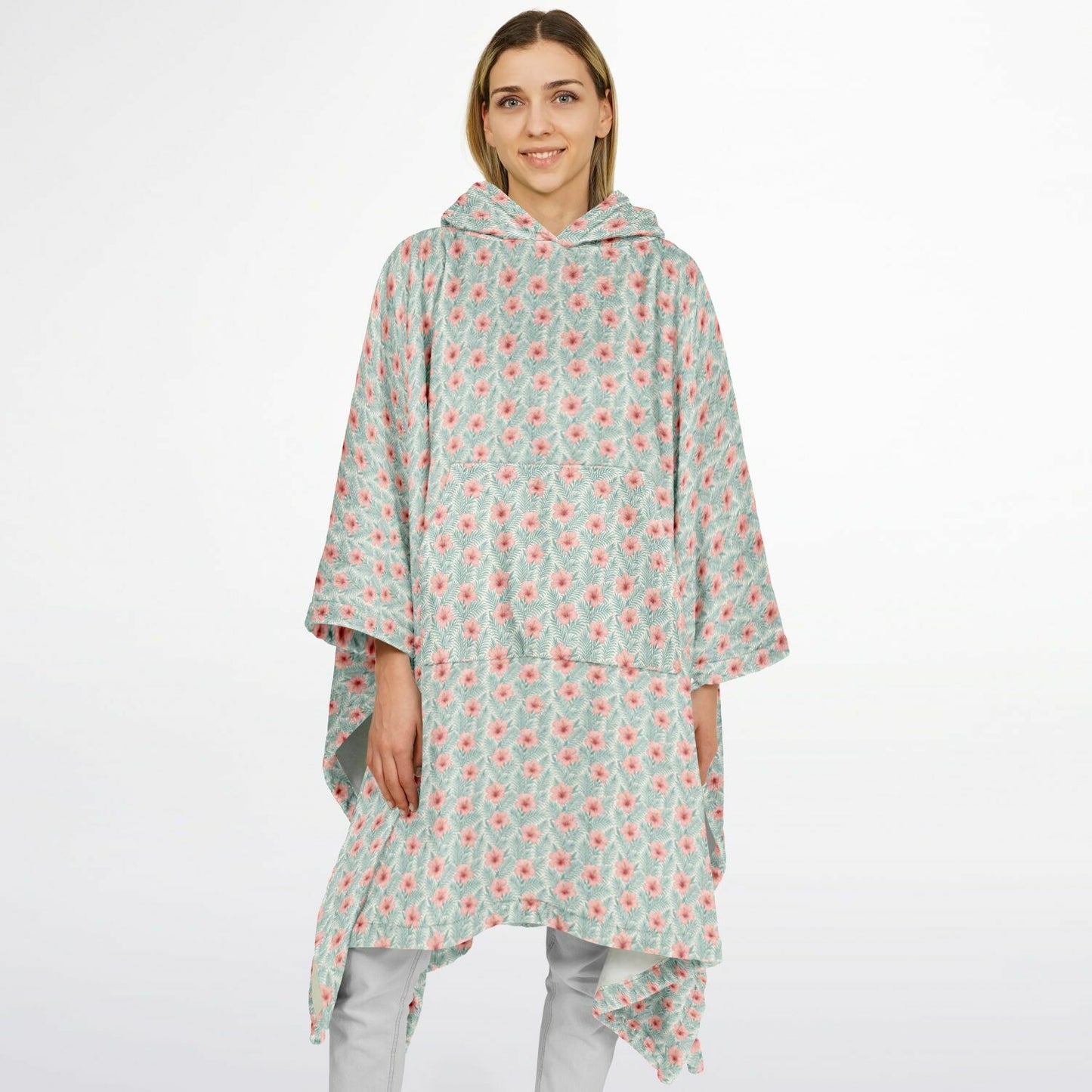 Flannel Blanket Poncho - AOP