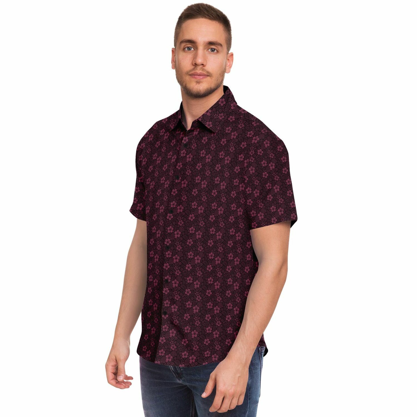 Short Sleeve Button Down Shirt - AOP
