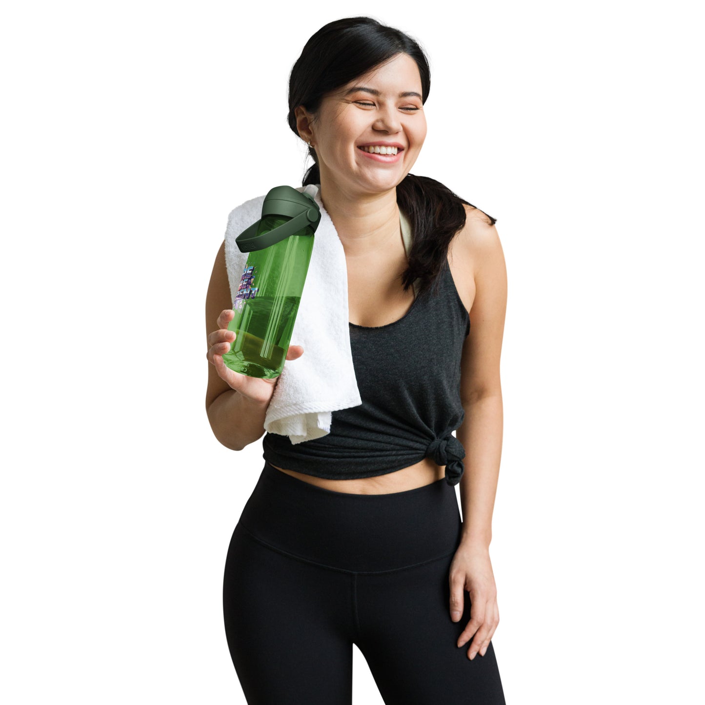 Flip straw water bottle