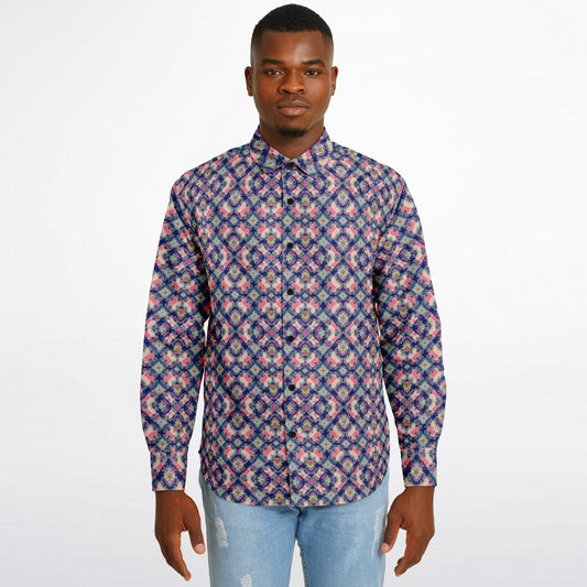 Long Sleeve Button Down Shirt - AOP