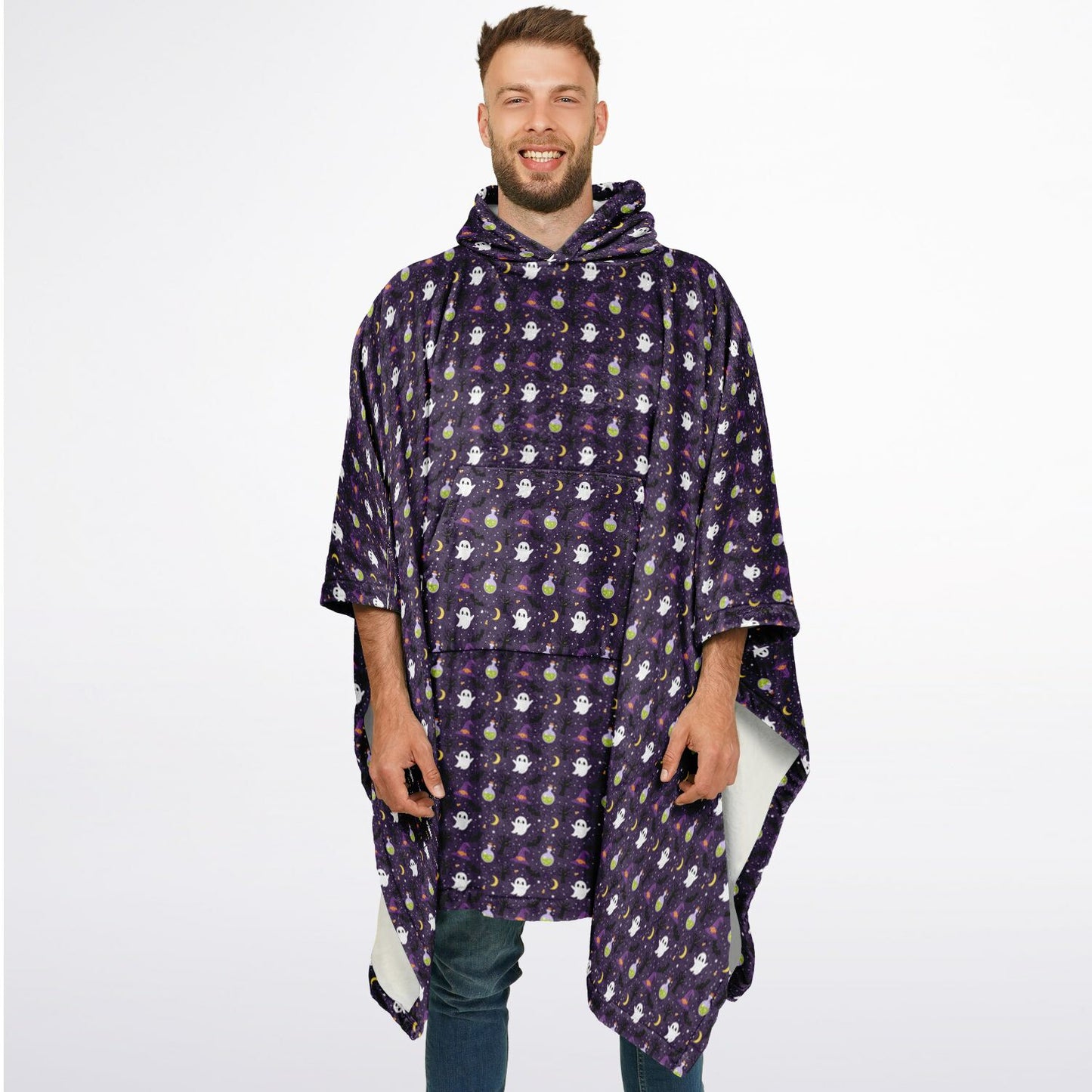 Flannel Blanket Poncho - AOP