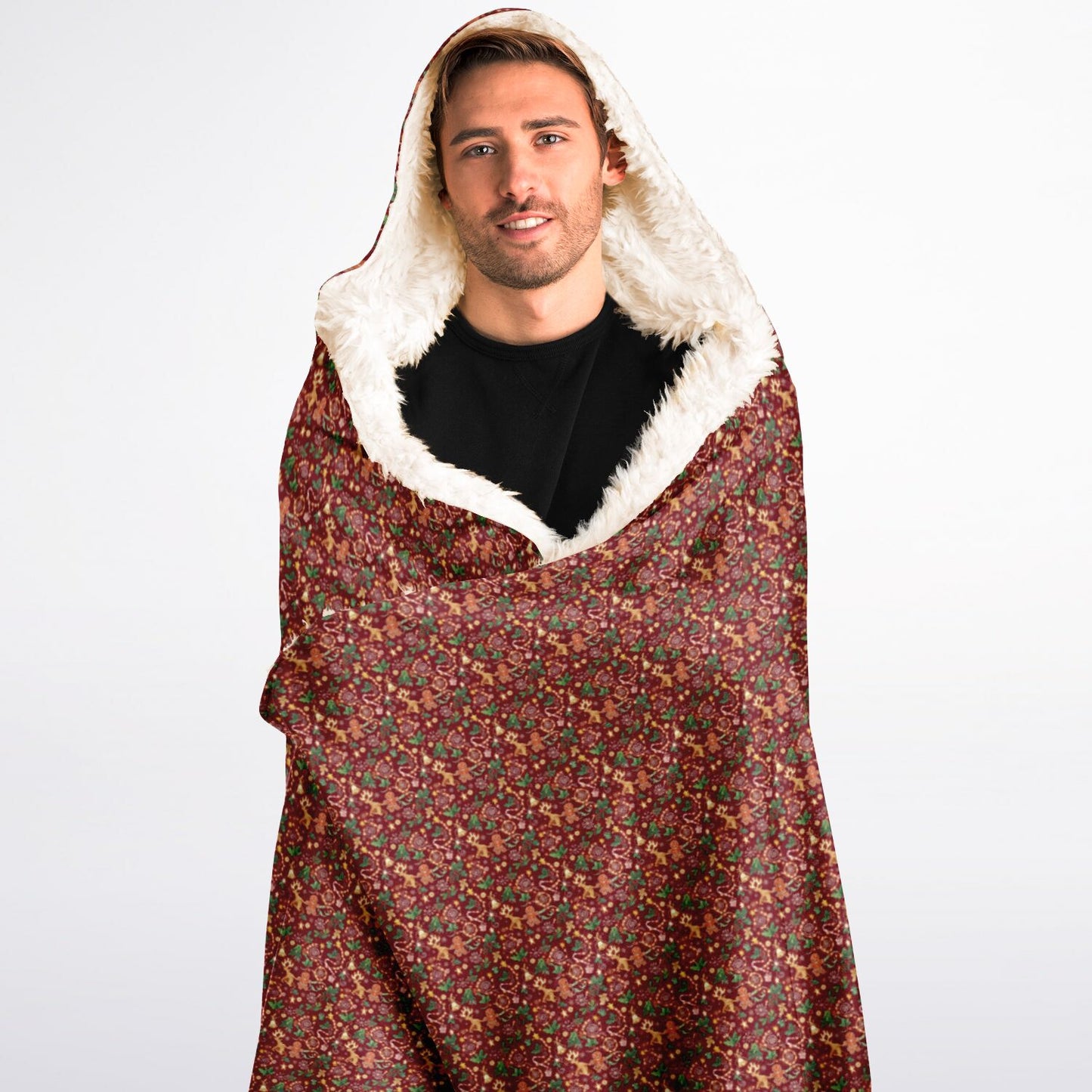 Hooded Blanket Sherpa - AOP