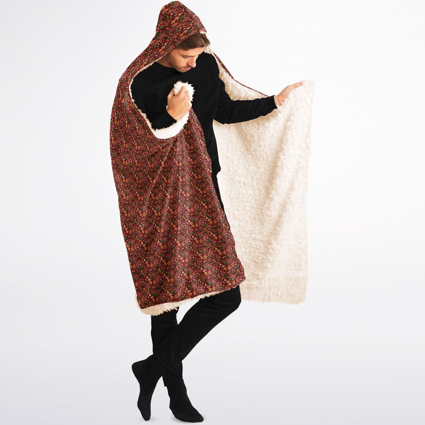 Hooded Blanket Sherpa - AOP