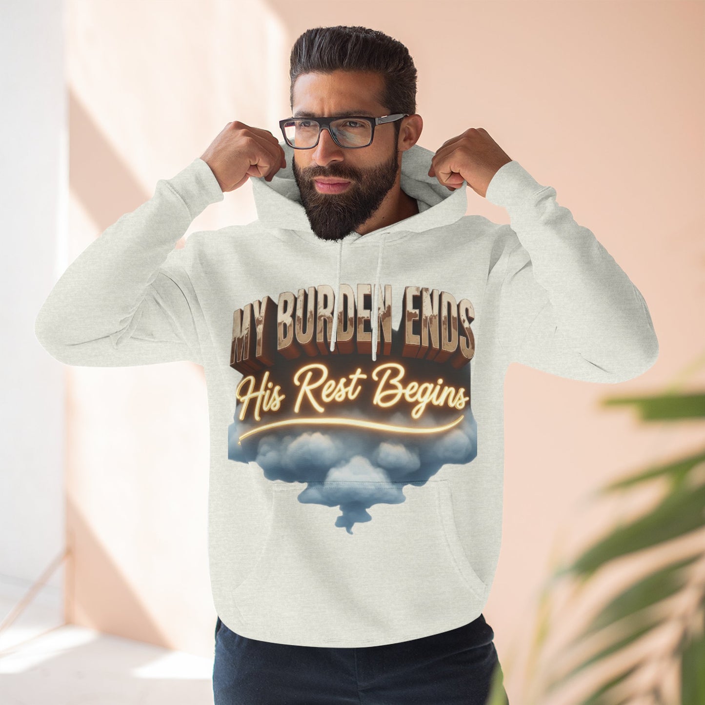 Inspirational Three-Panel Fleece Hoodie, Cozy Sweatshirt, Motivational Gift, Relaxation Wear, Everyday Comfort