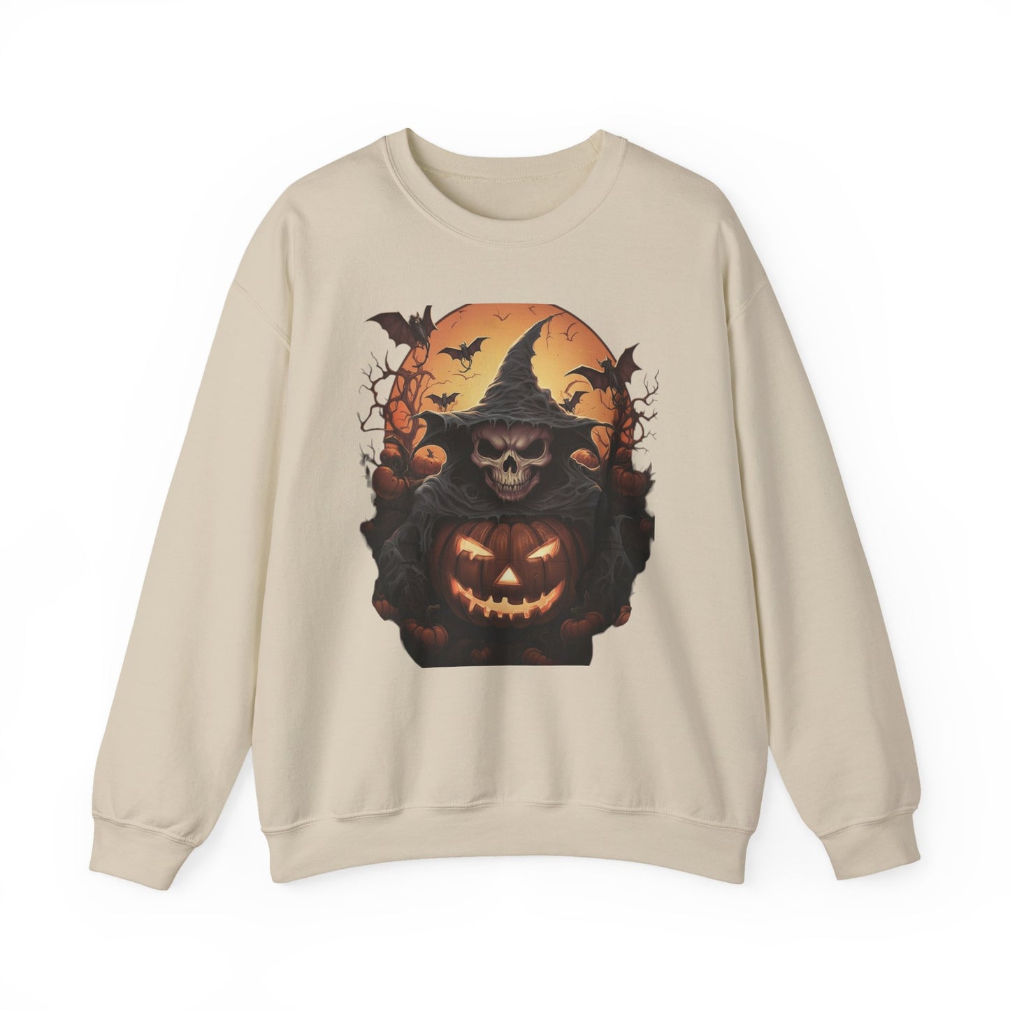 Halloween Witch Skull Sweatshirt, Unisex Crewneck, Fall Fashion, Cozy Sweater, Spooky Apparel, Halloween Gift