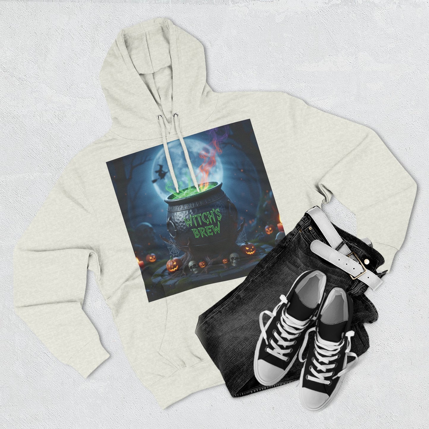 Halloween Witch Brew Fleece Hoodie, Cozy Fall Apparel, Spooky Gift, Autumn Fashion, Halloween Celebration Wear, Witchy Vibes