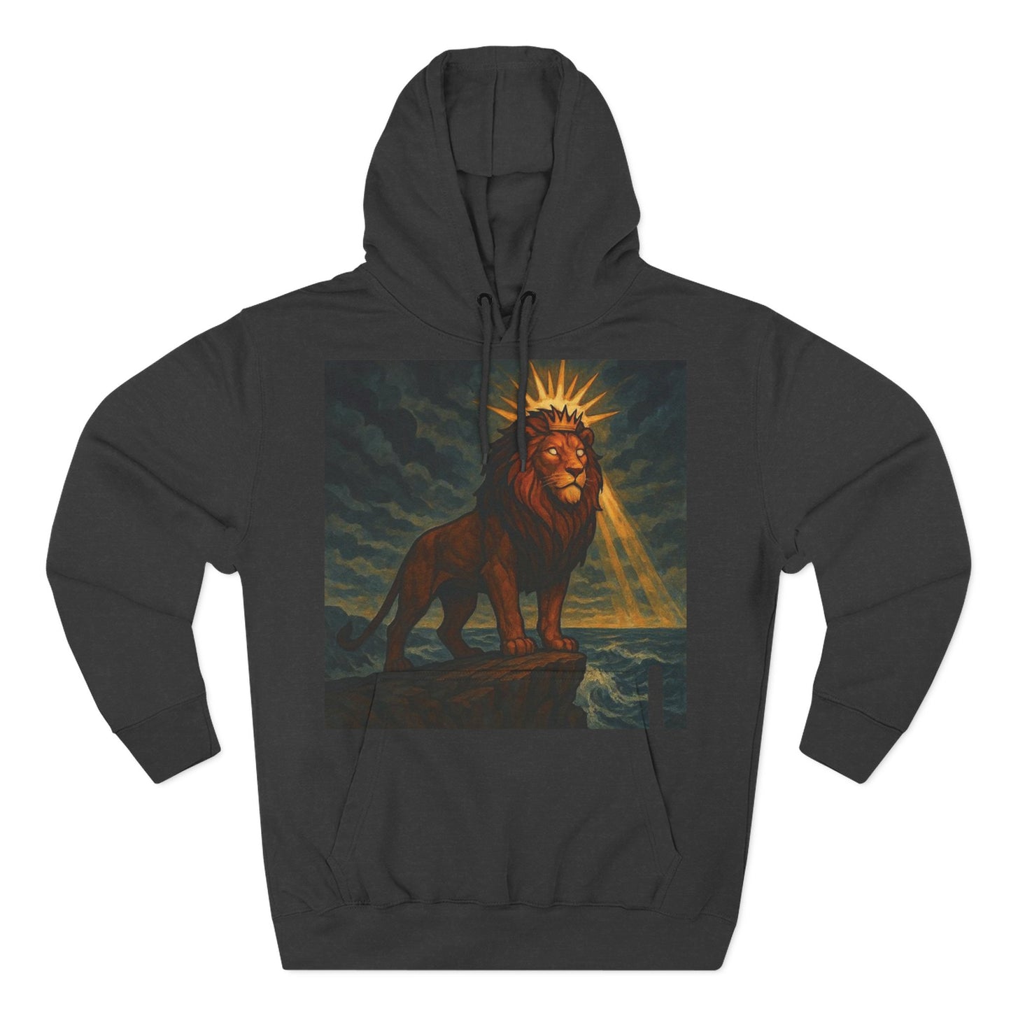 Three-Panel Fleece Hoodie, Cozy Hooded Sweatshirt, Animal Art Sweatshirt, Gift for Nature Lovers, Casual Wear, Unisex Hoodie