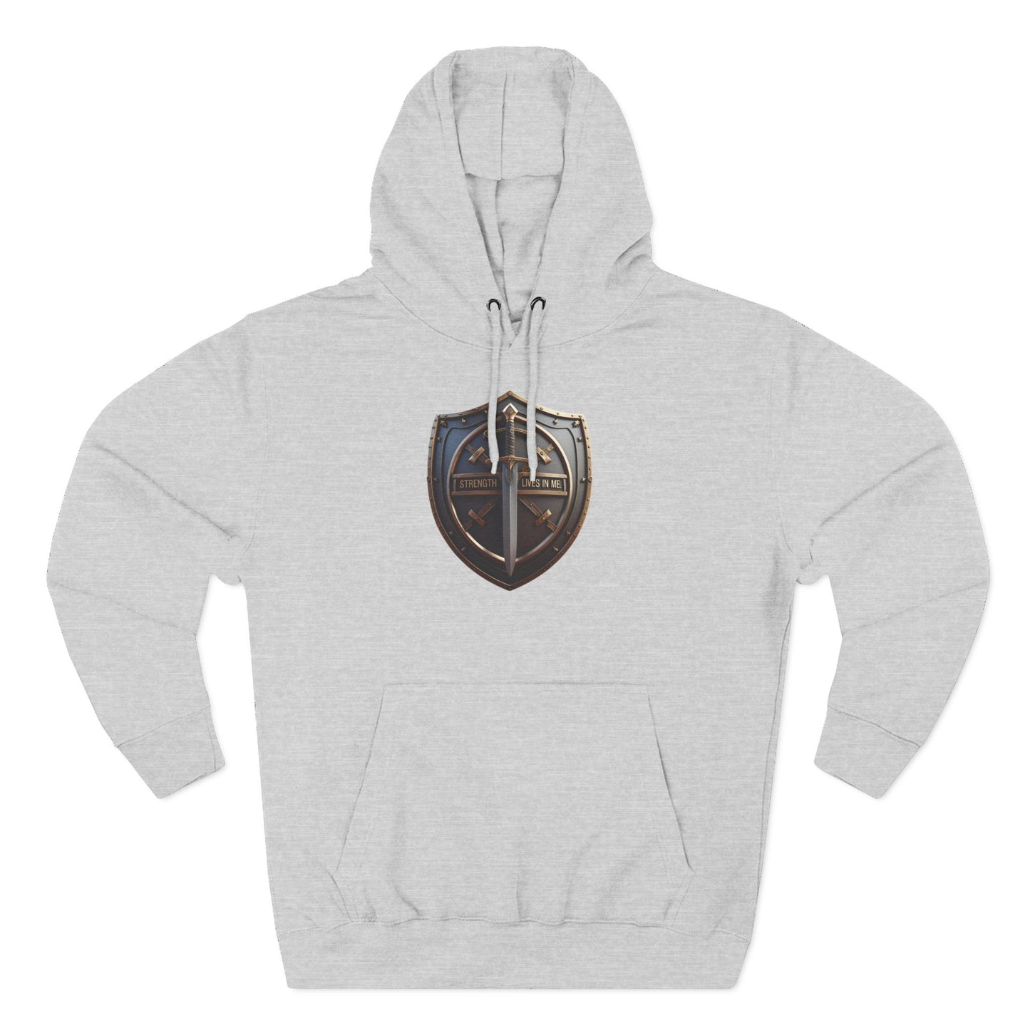 Shield Design Fleece Hoodie | Cozy Sweatshirt, Gamer Gift, Casual Wear, Winter Hoodie, Unique Gift Idea
