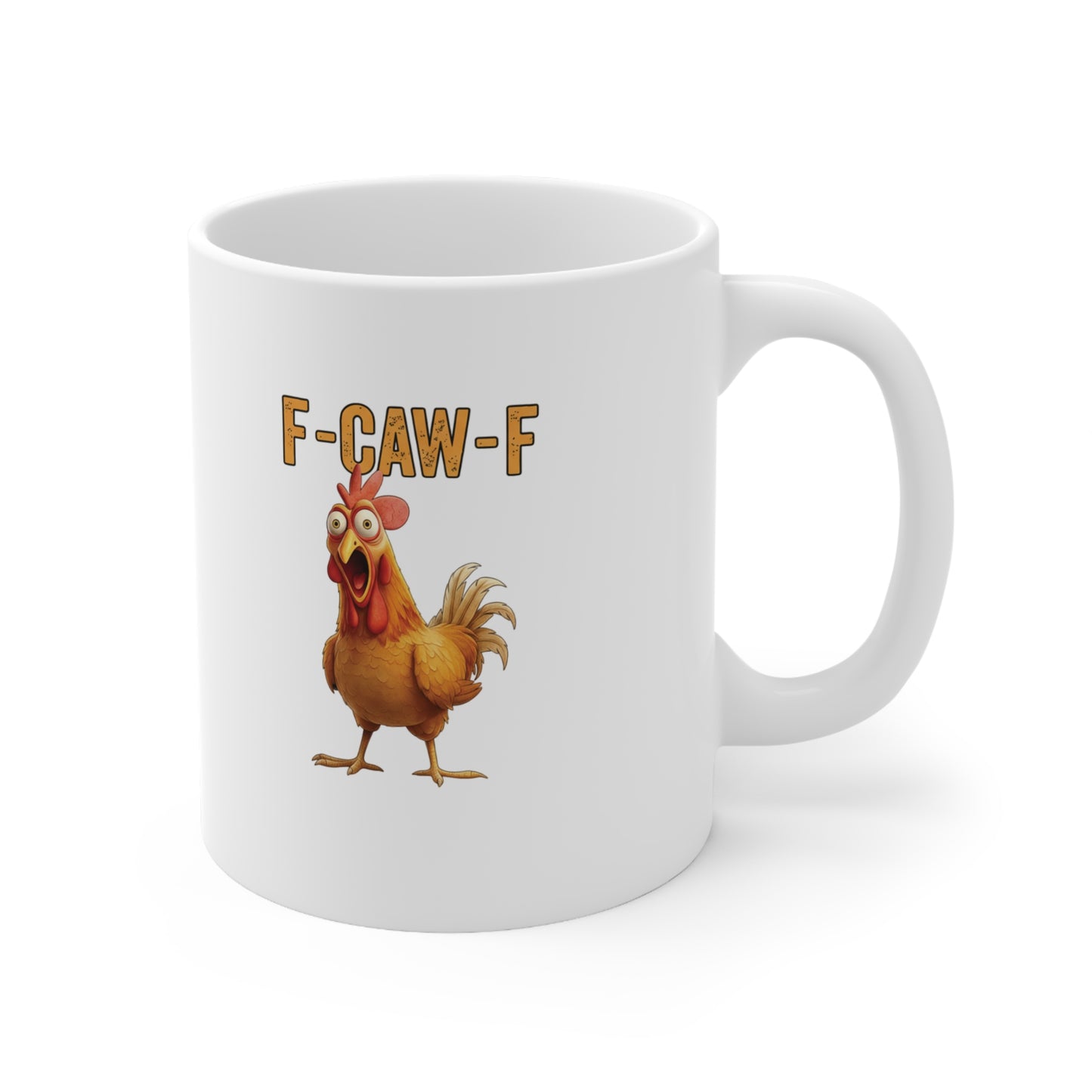 Funny Chicken Mug, F-CAW-F Coffee Cup, Gift for Animal Lovers, Birthday Present, Kitchen Decor, Quirky Humor Drinkware, Ceramic Mug