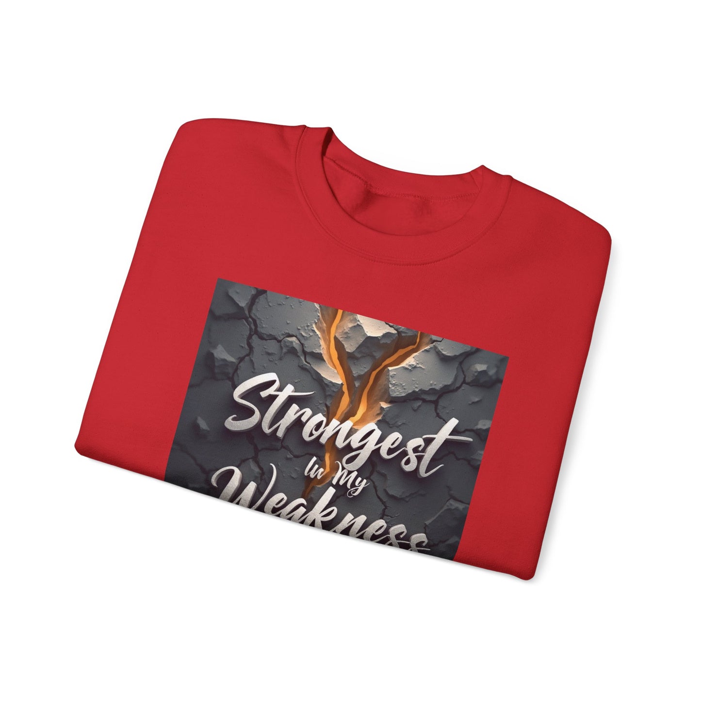 Strongest in My Weakness Sweatshirt | Cozy Unisex Crewneck | Inspirational Gift for Friends, Self-Care, Motivational Wear, Warm Layer