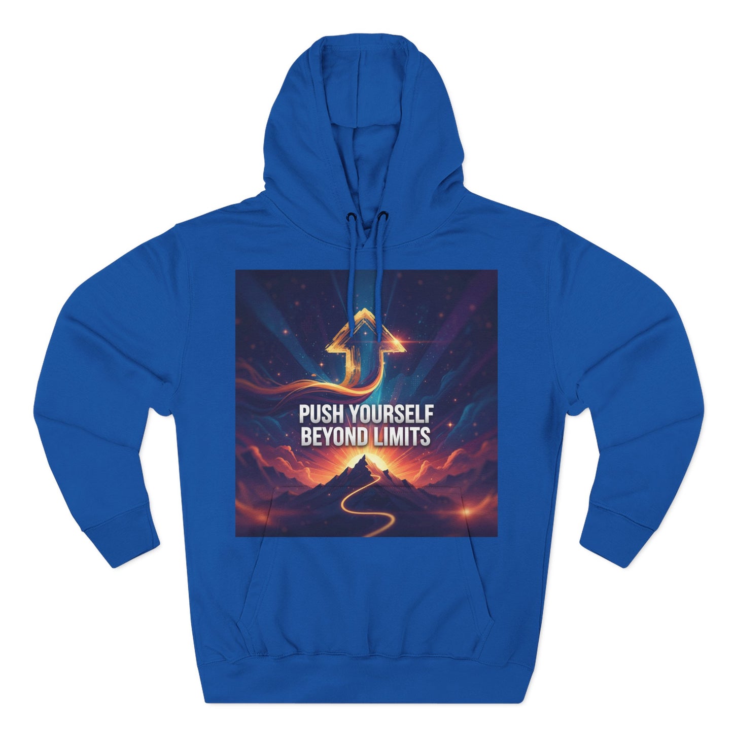 Inspirational Fleece Hoodie - Push Yourself Beyond Limits, Cozy Sweatshirt, Motivational Apparel, Gift for Dreamers, Casual Wear