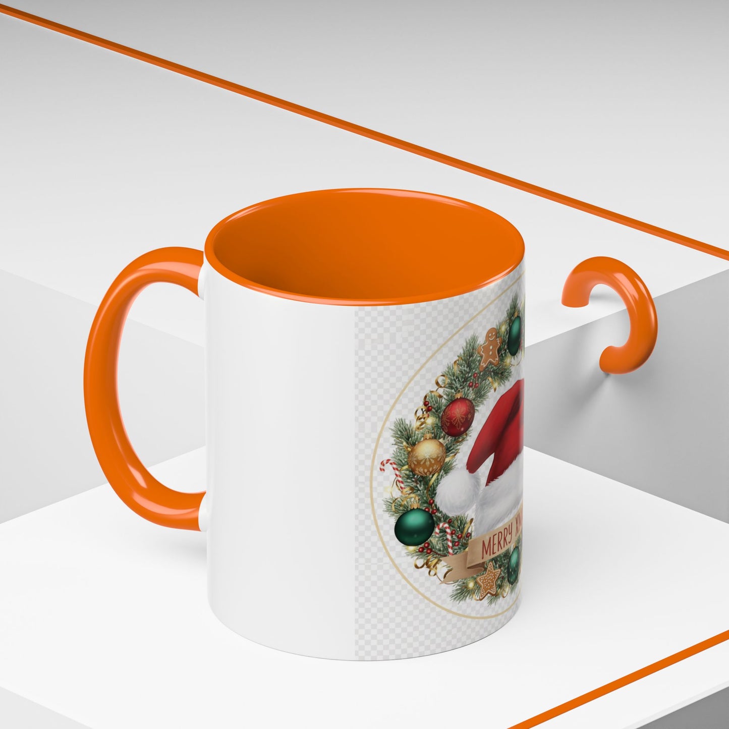 Christmas Accent Coffee Mug - Merry Xmas, Holiday Gift, Festive Decor, Seasonal Beverage, Cute Mug, Christmas Morning Drinkware