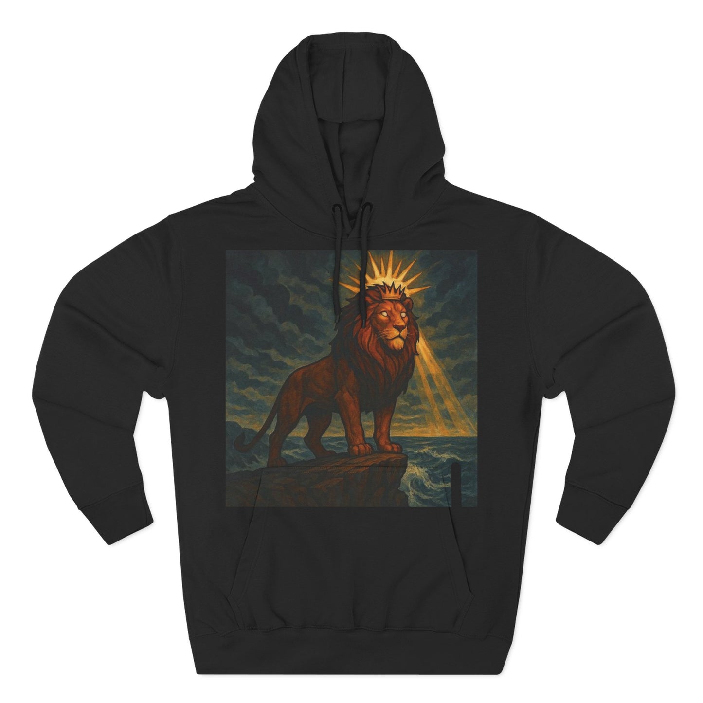 Three-Panel Fleece Hoodie, Cozy Hooded Sweatshirt, Animal Art Sweatshirt, Gift for Nature Lovers, Casual Wear, Unisex Hoodie