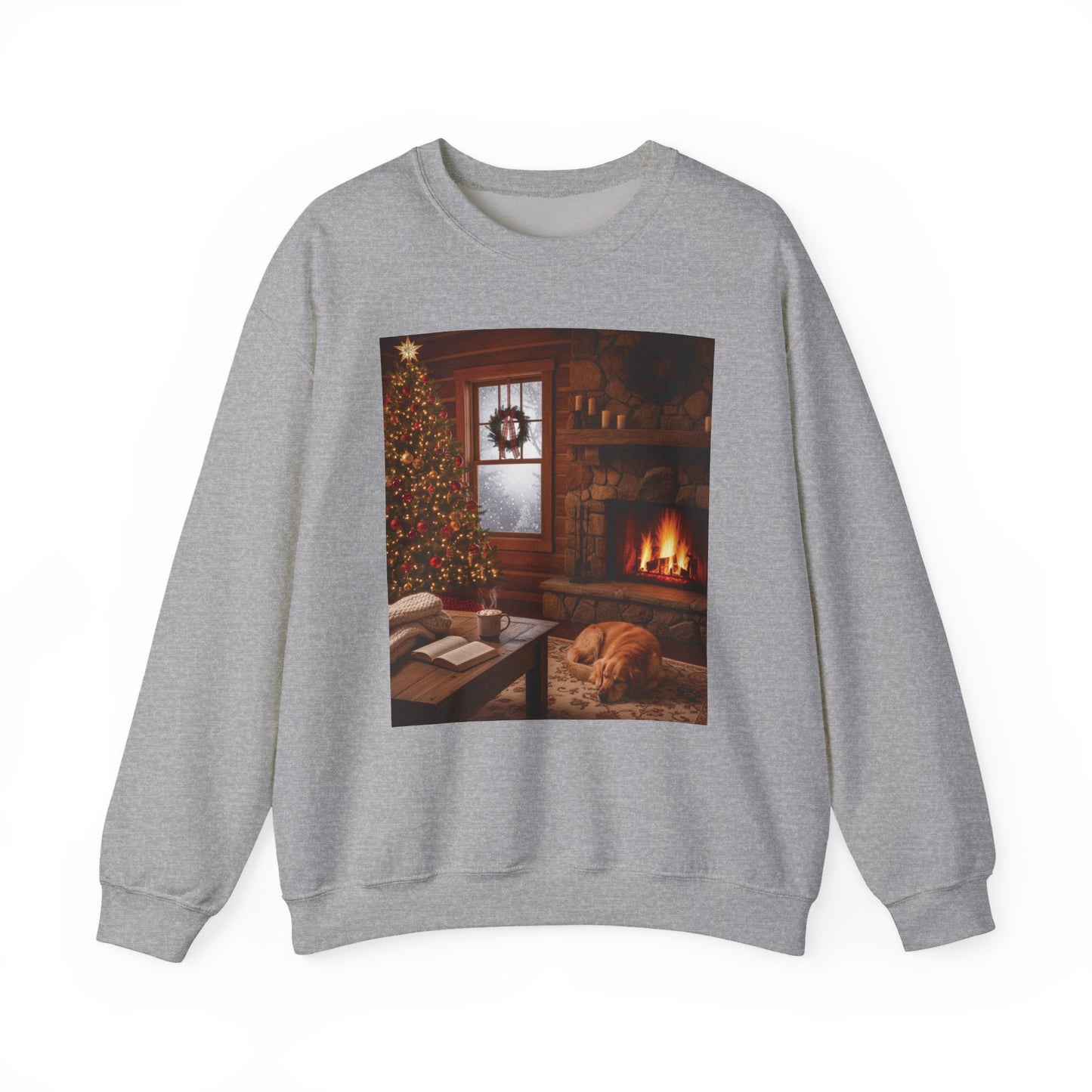 Cozy Winter Sweatshirt - Christmas Decor, Holiday Style, Gift for Dog Lovers, Seasonal Comfort, Festive Apparel