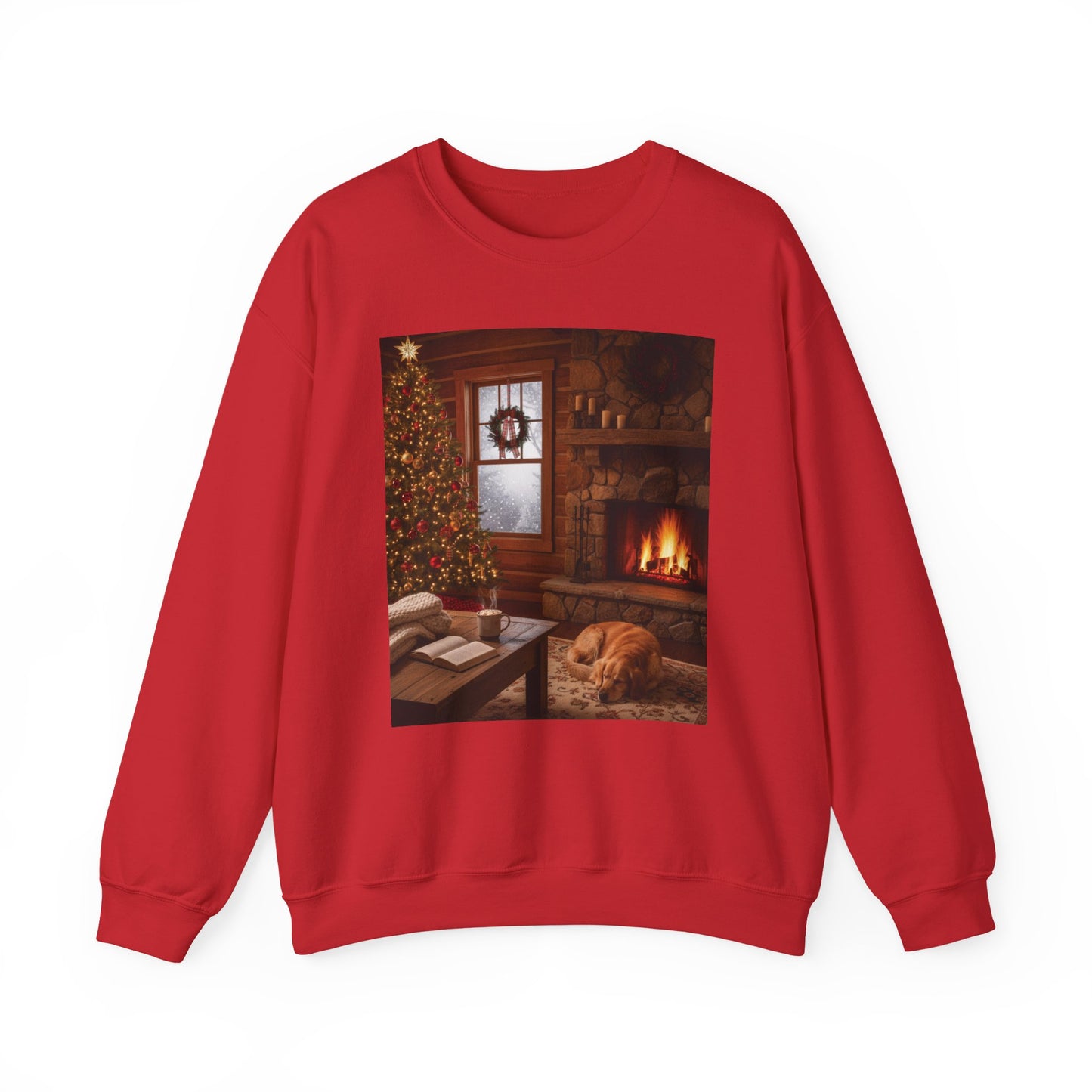 Cozy Winter Sweatshirt - Christmas Decor, Holiday Style, Gift for Dog Lovers, Seasonal Comfort, Festive Apparel