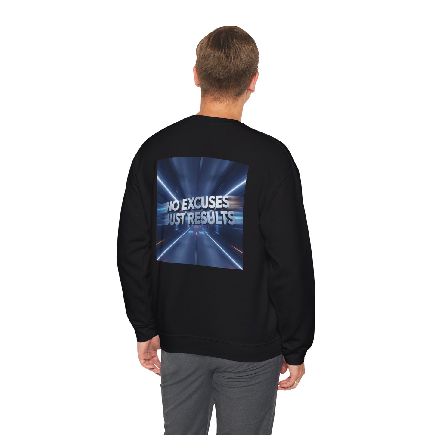Motivational Unisex Sweatshirt - No Excuses Just Results, Cozy Crewneck for Everyday Comfort, Gift for Fitness Lovers