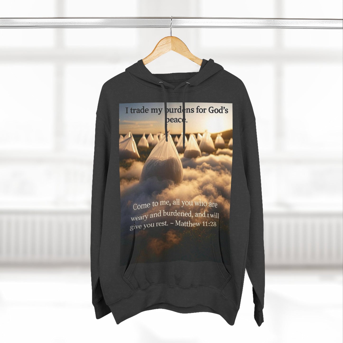 Inspirational Fleece Hoodie with Bible Verse, Cozy Christian Apparel, Perfect Gift for Faith, Relaxation, and Every Occasion