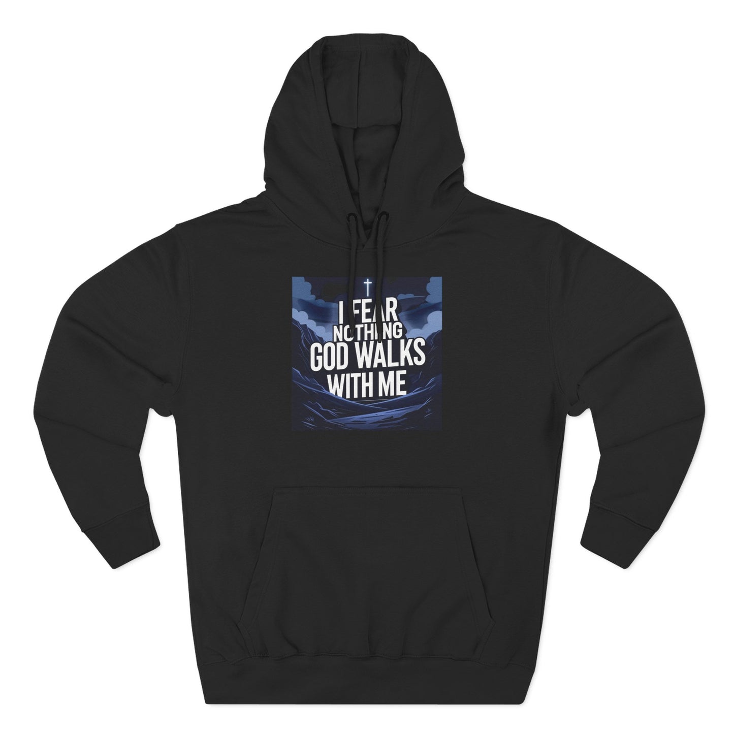 Inspirational Three-Panel Fleece Hoodie - Faithful Comfort, Motivational Wear, Cozy Gift for Him/Her, Stylish Spiritual Expression