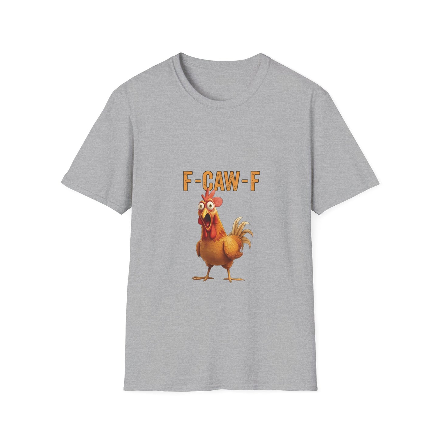 Funny Chicken T-Shirt, Unisex Softstyle Tee, F-Caw-F Humor Shirt, Gift for Animal Lovers, Cute Farm Animal Apparel