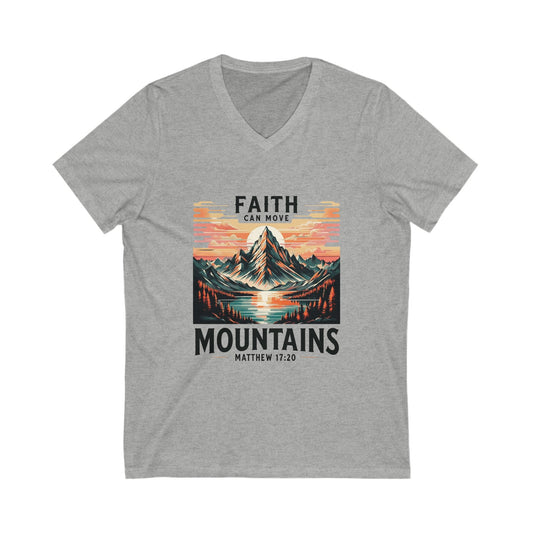 Unisex Short sleeve V-Neck Tee, Inspirational Graphic T-Shirt, Unisex Short Sleeve, Gift for Outdoor Lovers, Motivational Apparel