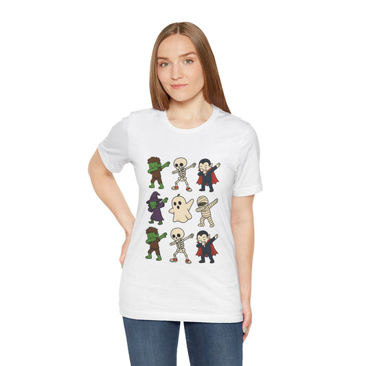 Spooky Fun Short Sleeve Tee, Halloween T-Shirt, Costume Party Shirt, Unisex Graphic Tee, Monster Design Tee