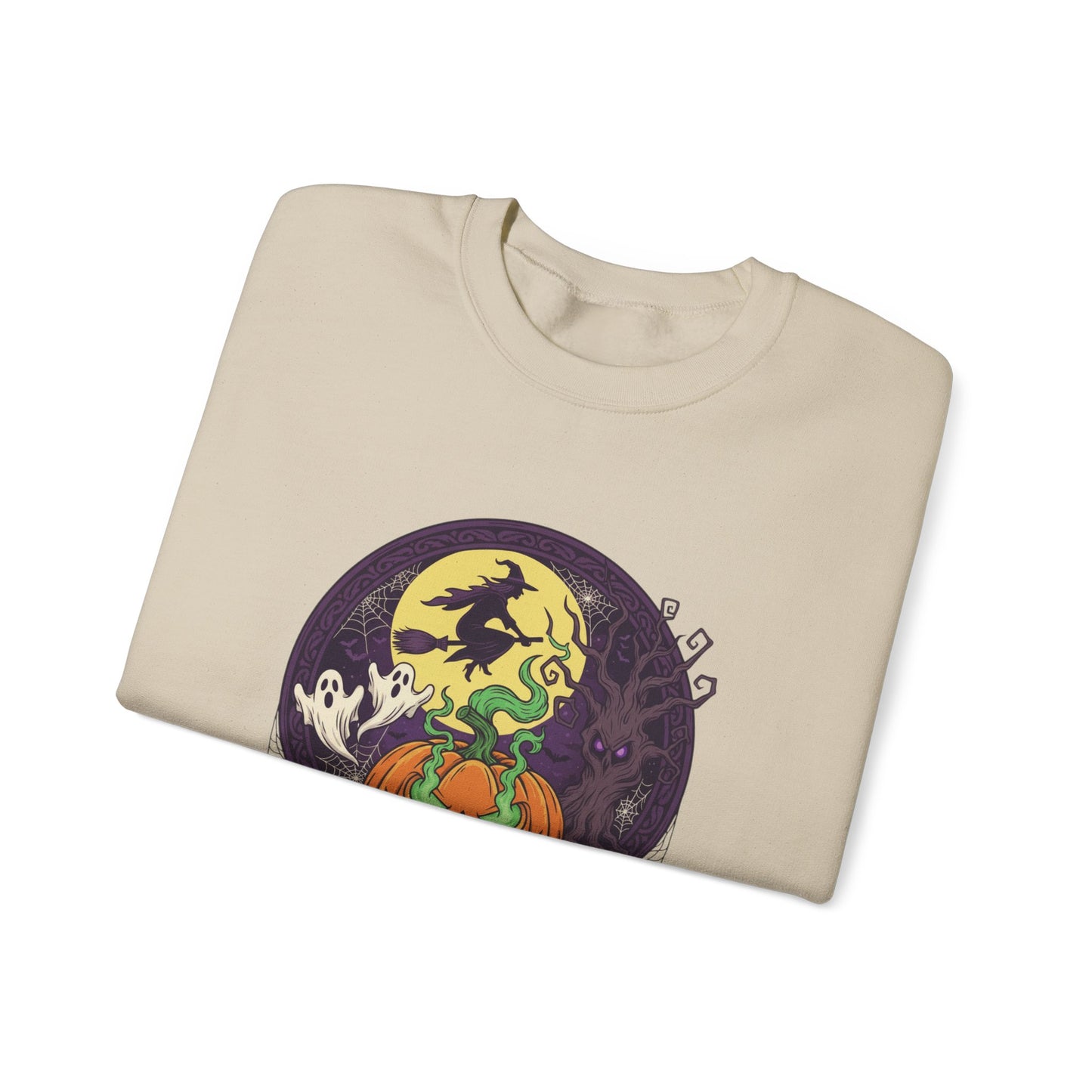 Halloween Pumpkin Ghost Sweatshirt | Cozy Fall Crewneck for Adults, Unisex Sweatshirt, Halloween Gift, Spooky Season Apparel, Autumn Fashion